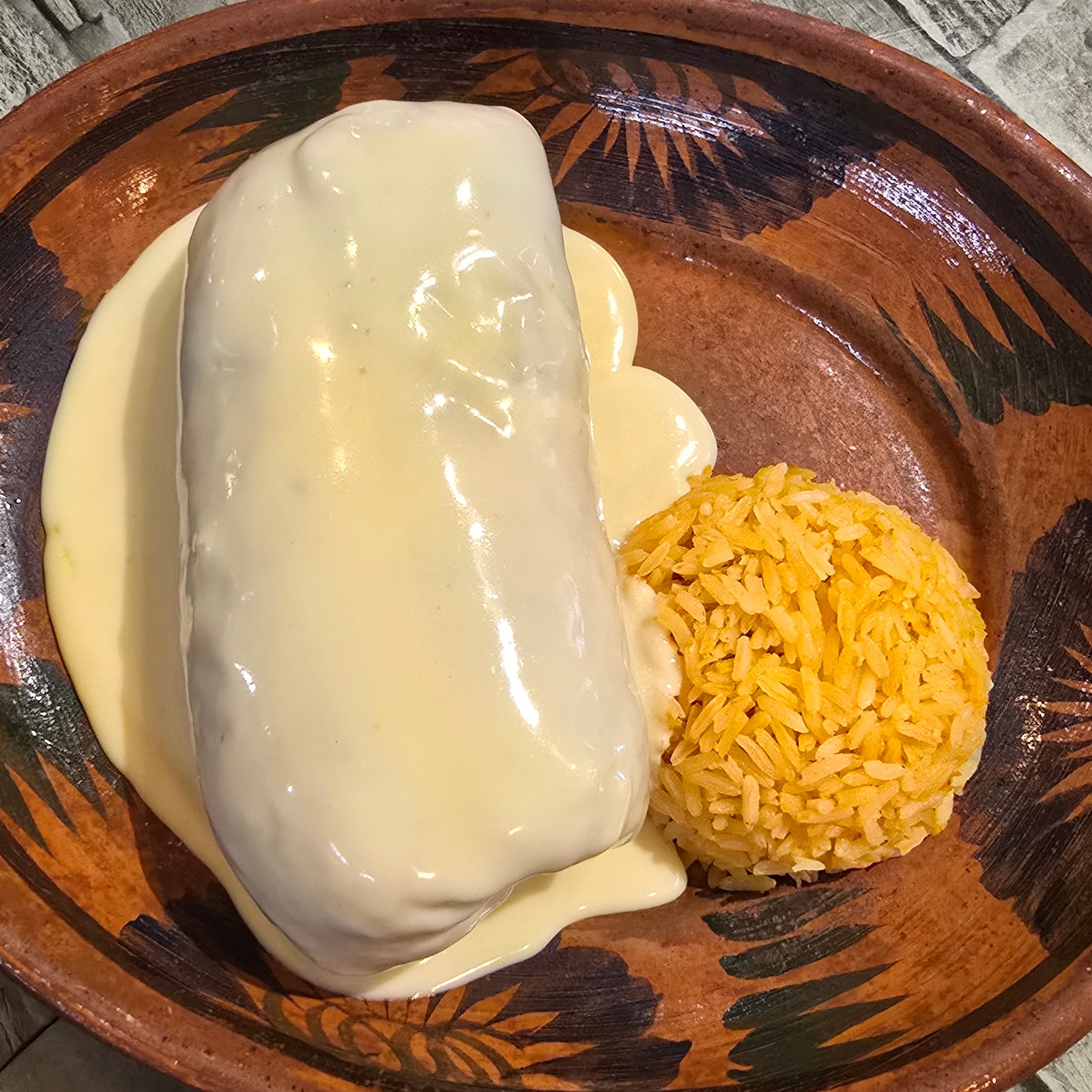Cheese Sauce Chimichanga.