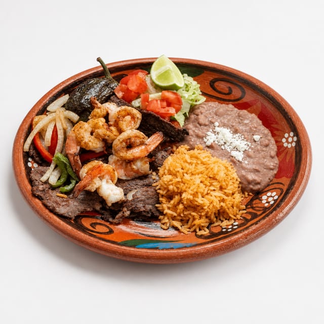 Carne Asada Con Camaron.