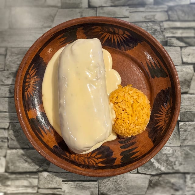 Cheese Sauce Chimichanga.